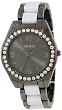 Geneva Moderate Womens AMZ1033 Multi-Bezel Gunmetal Link Bracelet Watch