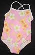 Girls 1 PC Swimsuit XX Back Pink/White/Yellow Floral