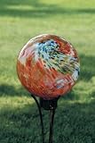 10 Outdoor Patio Garden Hand Blown Glass Red Swirl Glow in the Dark Gazing Ball