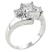Sterling Silver Square Triple Cz Ring (size 6,7,8,9)