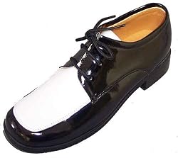 Boys & Toddlers Dress Shoes Sizes 9 to 5 Two-tone Patent Leather Tuxedo Ringbearer Wedding