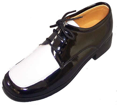 Wedding Shoes: Boys & Toddlers Dress Shoes Sizes 9 to 5 Two-tone Patent Leather Tuxedo Ringbearer Wedding-Dress Me Up Cute Wedding Shoes-Dress Me Up Cute Wedding Shoes: Boys & Toddlers Dress Shoes Sizes 9 to 5 Two-tone Patent Leather Tuxedo Ringbearer Wedding
