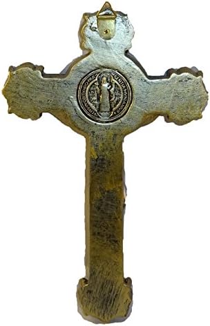 Jesus on the Cross St Benedict Ornate Crucifix Religion Statue Decor 11.5 Inch Ht