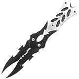 Double Bladed Fantasy Folding Knife Black