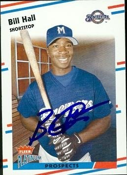 Bill Hall Autographed/Hand Signed MLB Baseball Card (Milwaukee Brewers) 2003 Fleer #222
