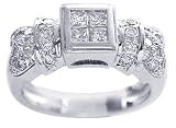 0.65Ct. 14K. White Gold Invisible Pave Diamond Anniversary Ring