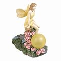 Yellow Fairy Solar Garden Statue with Ball