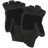 Klondike Sterling Wool Thinsulate Fleece Lined Convertible Fingerless Half Gloves Fold Over Mitten Hood - iPhone Ski Snowboard Skate