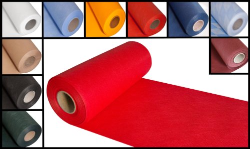 Tischläufer, Tischband, Rollenware aus stoffähnlichem Vlies (Farbe & Breite nach Wahl), Rot, 30cmx25m, ideal für jede Party, Catering, Vereinsfeier, Hochzeit, Geburtstagsfeier