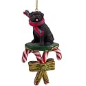 PUG Dog CANDY CANE Black Christmas Ornament DCC18B