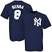 Majestic New York Yankees #8 Yogi Berra Navy Blue Cooperstown Classic Jersey T-shirt