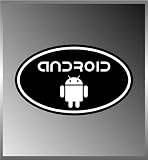 Android Droid текст и логотип черном фоне Виниловые Евро Decal наклейка на бампер 3
