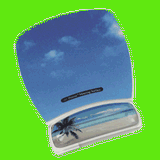 MMMMWJ309BH Precise Mousing Surface with 3M Gel Wrist Rest, Clear/Beach