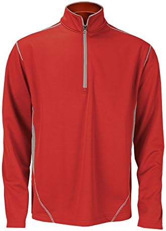 Clothes Warehouse Men's Microfiber Polyester 1/4 Zip Pull Over, Crimson, 3XL