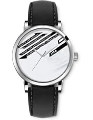 SPRAWL Aanalog Fashion Series Silver Ladies Watches of Genuine Black Leather Strap,Unique Wrist Watch for Women Girls Designed with Message of Life