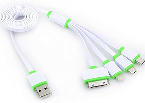 High Quality 4 in 1 mobile phone charger line Universal USB Charging Cable for iPhone 6, 6S,5, 5S,4,4S, Micro USB for Samsung Galaxy S6 S5 S4, Note 3, Ipad 2 3 4 Mini Air(green)