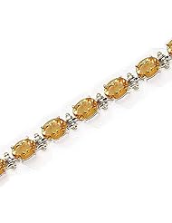 14kt Yellow Gold Oval Citrine and Diamond Bracelet