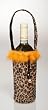Leopard Wine Bag w/Maribou