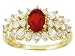 10KT .70CT FIRE OPAL WITH 1.25CTW WHITE ZIRCON RING