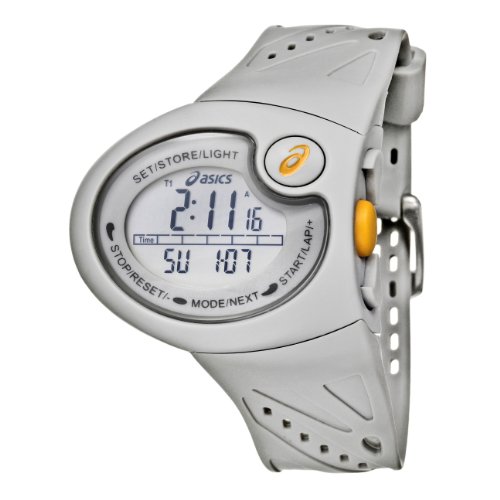 Asics Men’s Active Running Resin Case, Rubber Strap Digital Chronograph Quartz Watch QA4349004