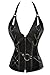 FIYOTE Women 14 Steel Bone Steampunk Leather Vintage Bustiers Corsets (S, Black)