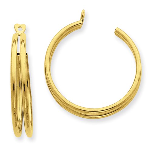 14k Polished Double Hoop Earrings Jackets