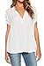 Dearlovers Women V Neck Short Sleeve Blouse Shirts Tops Large White