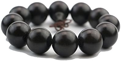 Men,women's 15mm Wood Bracelet Link Wrist Dark Sandalwood Beads Tibetan Prayer Buddha Mala Bracelet Yt5