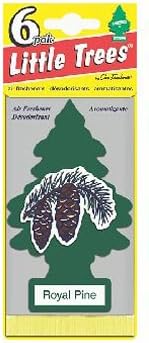 Car Freshner U6P-60101 Little Trees Car Air Freshener, Royal Pine Scent, 6-Pk. - Quantity 4