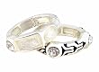 Ring Set - R87 - Stretch - 2 Piece Set - Ring Size 7 - Will Stretch Even Bigger ~ Silver Tone Metal with Glass Beads and Clear Crystals