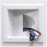 Datacomm 45-0031-WH Recessed Low Voltage Media Plate with Duplex Receptacle, White