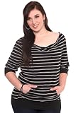 Torrid Plus Size Black and White Stripe Cowl Neck Sweatshirt