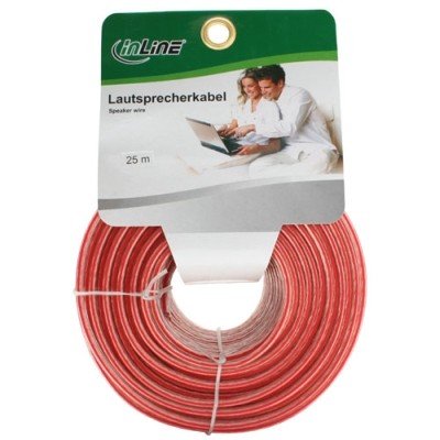 Lautsprecherkabel, InLine®, 2x 4mm², CCA, transparent, 25m