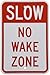 SmartSign No Wake Zone Sign, Slow Down Sign, Lake Signs for Outdoor, 12 x 18 Inches 3M Engineer Grade Reflective Aluminum, Weather Resistant