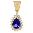 14K Yellow Gold Tanzanite and Diamond Pendant