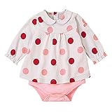 MIKIHOUSE（ミキハウス）小花＆水玉柄 長袖ボディシャツ 80cm,グレー