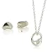 TrendToGo Tiffany Inspired Elsa Peretti Bean Sterling Silver Earrings Eternal Circle Pendant Set
