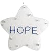 5" White Word Star "Hope" Christmas Ornament