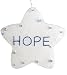 5" White Word Star "Hope" Christmas Ornament