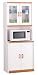 Cabinet with Glass Door Hutch In White/Oak Finish By Ameriwood Furniture