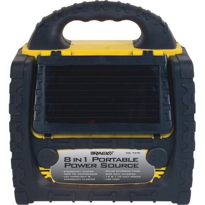 Rally Mfg. 8-in-1 Portable Power Source with Solar Panel - Model# 7470