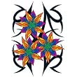 3 Flowers Tribal Temporary Tattoo 2.5x3.5