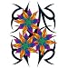 3 Flowers Tribal Temporary Tattoo 2.5x3.5