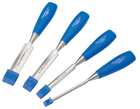 Footprint 87 Series 127142 Set of 4 Blue Poly Handle Chisels 1/4-Inch, 1/2-Inch, 3/4-Inch, 1-Inch