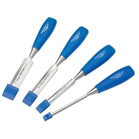 Footprint 87 Series 127142 Set of 4 Blue Poly Handle Chisels 1 4-Inch, 1 2-Inch, 3 4-Inch,... by Footprint