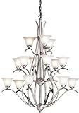 Dover Three Tier Chandelier in Brushed Nickel
