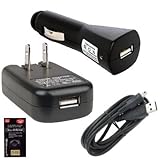 HTC Sensation 4G USB Charging Kit: USB Car Charger, USB Travel Charger, USB ....