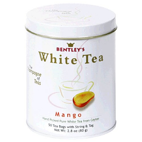 Bentley's Mango White Tea, 50-Count Tins (Pack of 2) by Bentley's