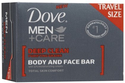 Dove Men +Care Body & Face Bar, Deep Clean, 2.6 oz, Travel Size, Deep Clean, 2.6 (Quantity of 6)