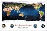 The Living Earth: Pacific Rim View: A Topographical Satellite Map Gloss Laminated